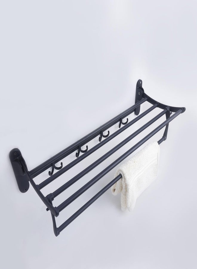 Pathavi Stainless Steel Towel Rack for Bathroom - Wall Mounted, Rust-Resistant Towel Bar for Bath & Kitchen - Space Saving Modern Towel Holder (24 Inch-Black Finish, Pack of 1) - Image 1